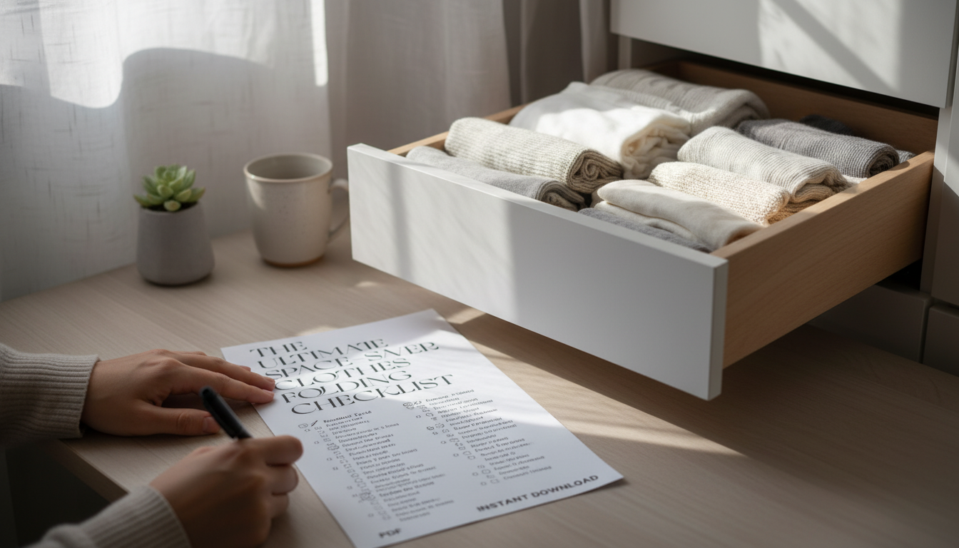 Space-Saver Clothes Folding Checklist (Printable Download)
